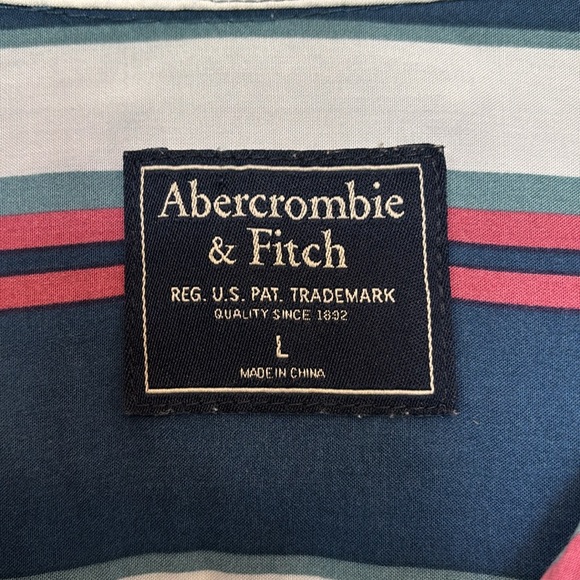 Abercrombie & Fitch Red, Blue, and White Striped Casual Shirt - Picture 4 of 10